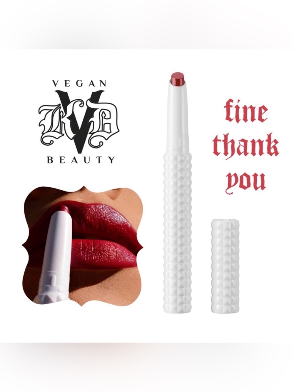 Vegan Beauty Fine Thank You Lipstick - Deep Rose Red